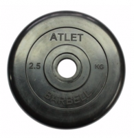 Блин обрезиненный MB Barbell Atlet 2,5 кг сталь 26 мм черный Арт2