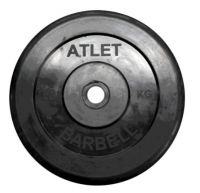 Блин обрезиненный MB Barbell Atlet 10 кг сталь MB Barbell Atlet 10 26 мм черный