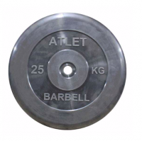 Блин обрезиненный MB Barbell Atlet 25 кг сталь MB-AtletB26-25 26 мм черный