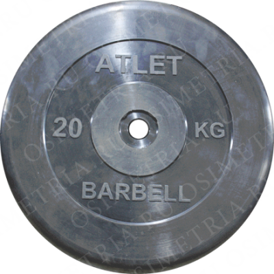 Диск 20кг обрезиненный Barbell Atlet (d=31 mm)