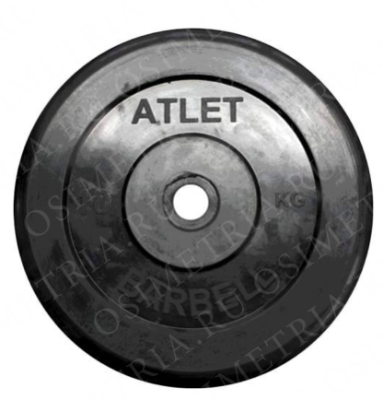 Блин обрезиненный MB Barbell Atlet 10 кг сталь MB-AtletB50-10 51 мм черный